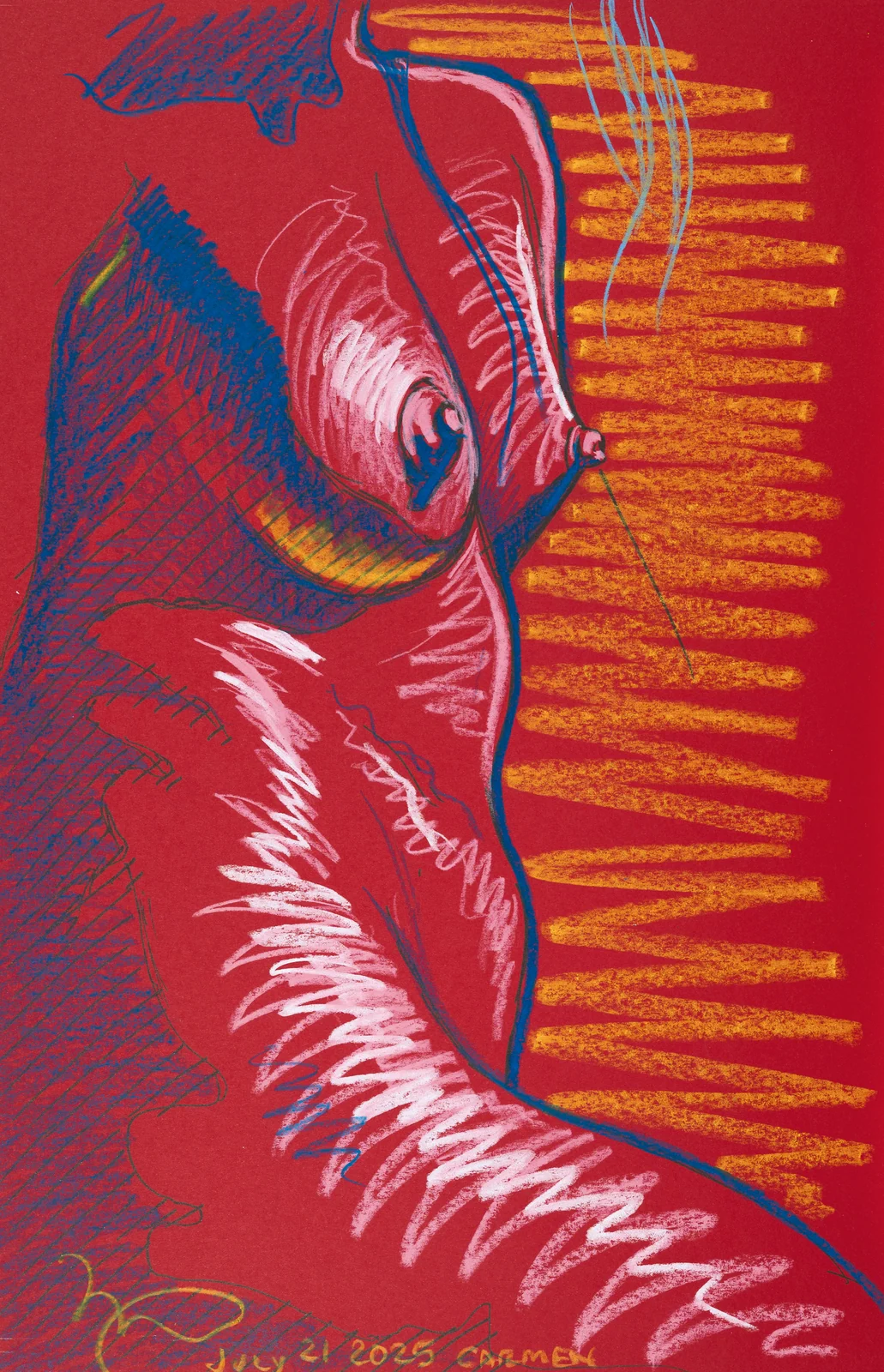 Seated figure, side view by Riley Adamson