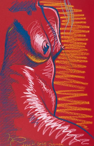 Seated figure, side view