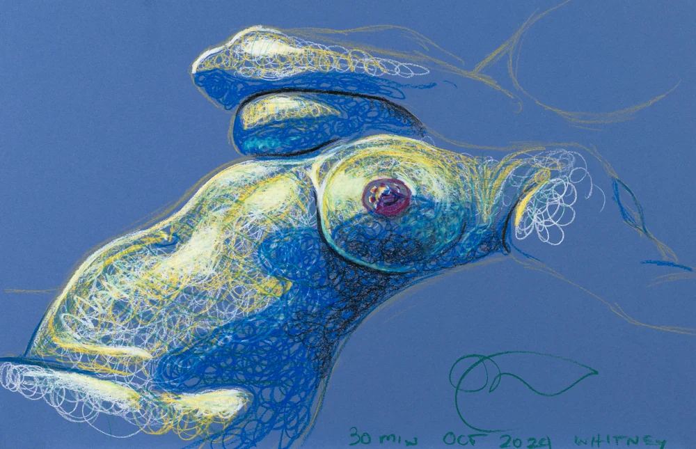 Seated figure, side view by Riley Adamson