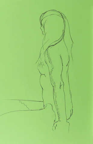 Seated figure, side view by Riley Adamson