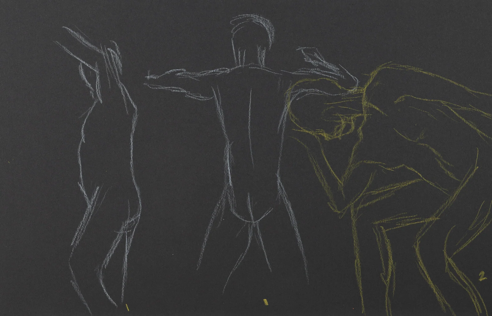 Gesture sheet, 3 poses by Riley Adamson