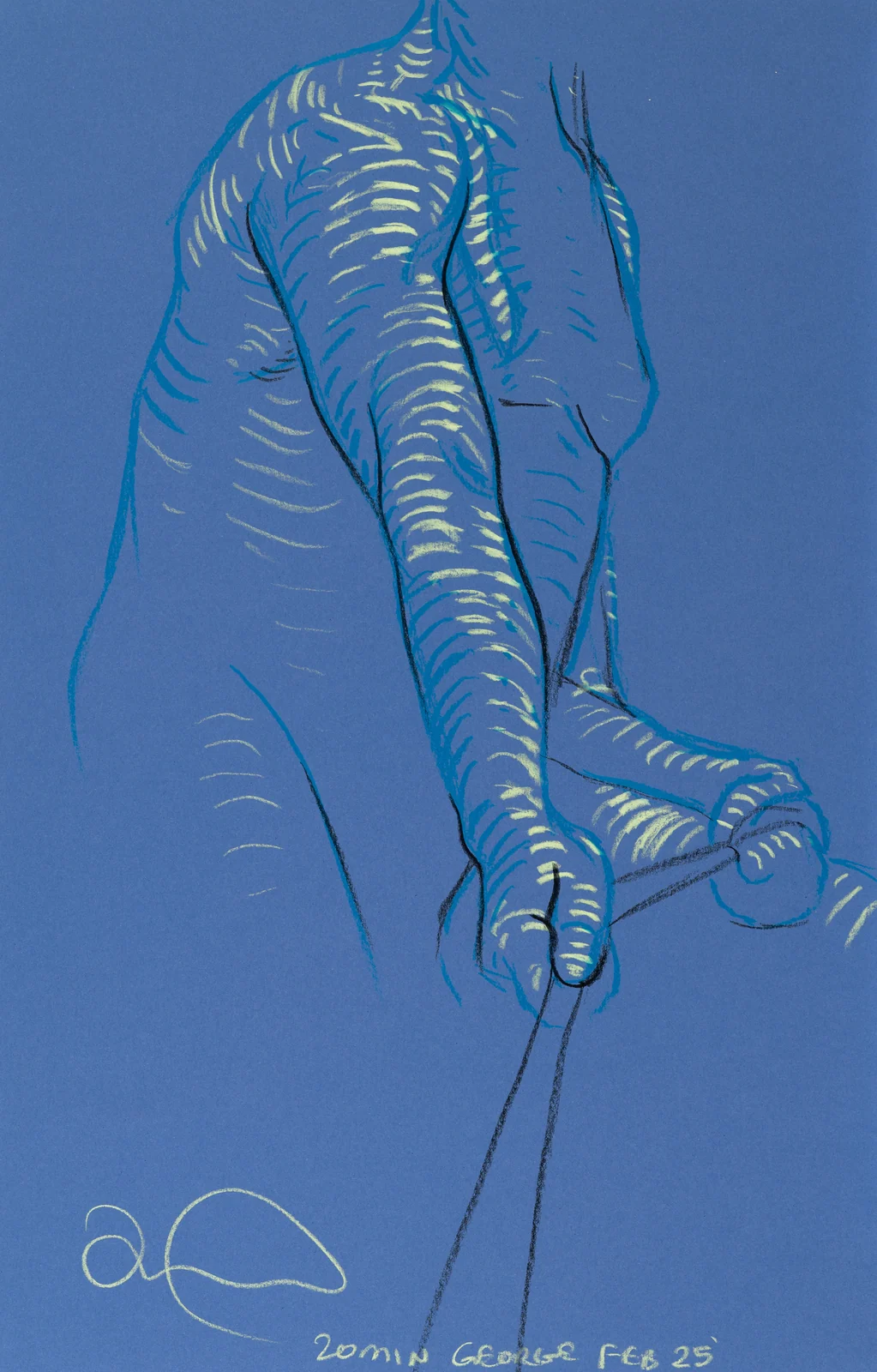 Seated figure, front view by Riley Adamson