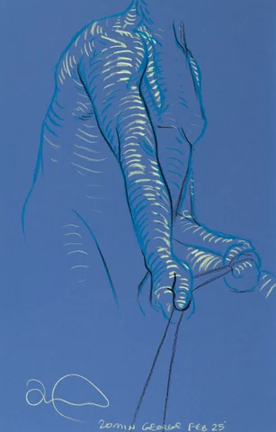 Seated figure, front view