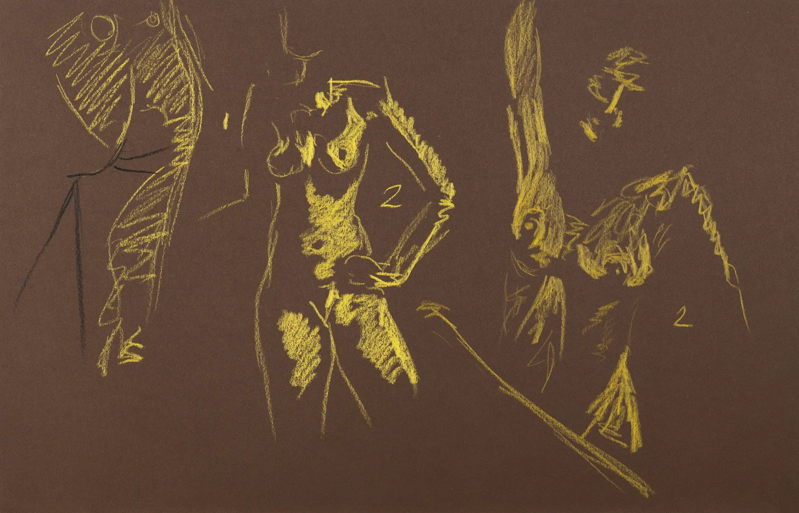 Gesture sheet, 3 poses by Riley Adamson