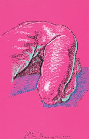Crouching figure, back view by Riley Adamson