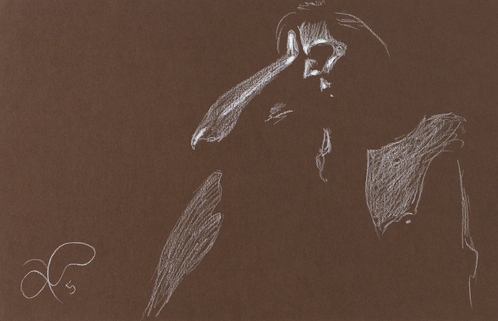 Figure drawing, side view by Riley Adamson