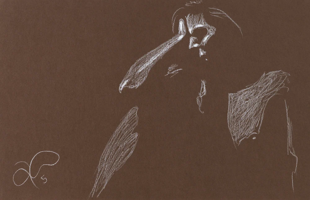 Figure drawing, side view by Riley Adamson
