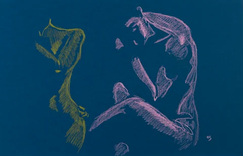 Gesture sheet, 2 poses by Riley Adamson
