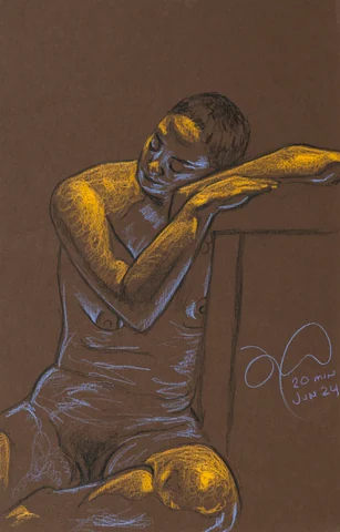 Seated figure, front view