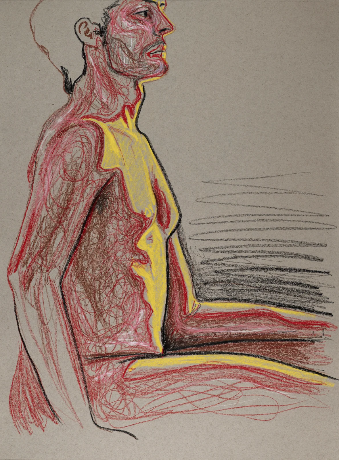 Seated figure, side view by Riley Adamson
