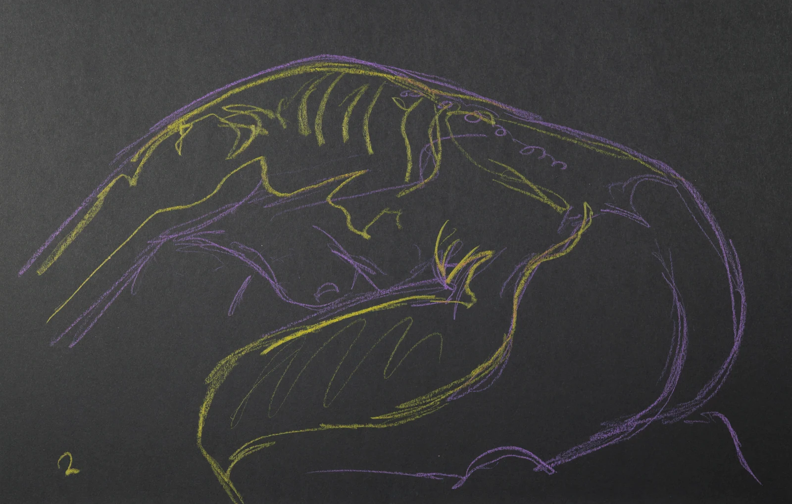 Crouching figure, side view by Riley Adamson