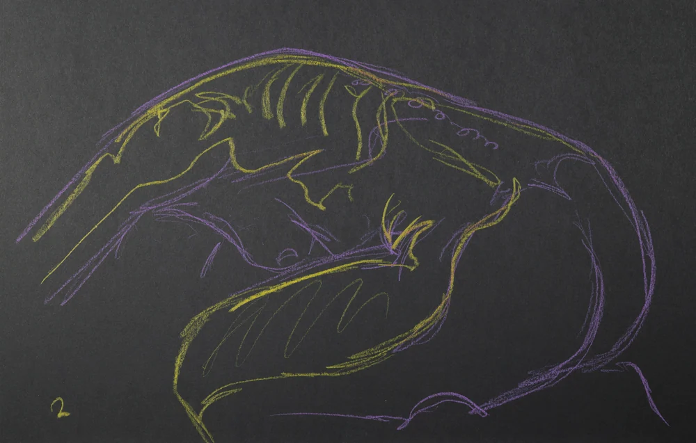 Crouching figure, side view by Riley Adamson