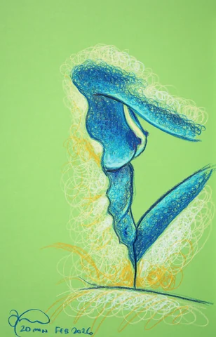 Seated figure, side view