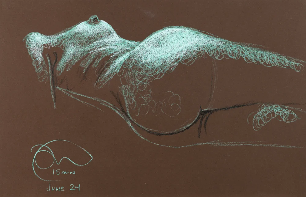 Figure drawing, back view by Riley Adamson