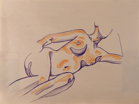 Lying-side figure, front view by Riley Adamson