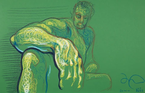 Seated figure, front view by Riley Adamson
