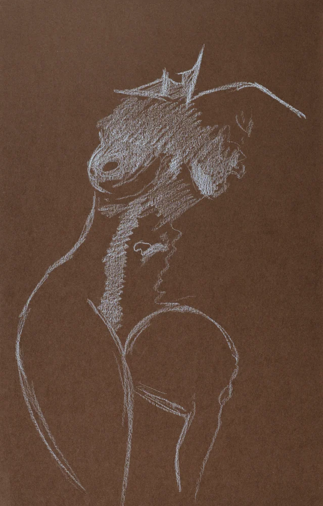 Figure drawing, side view by Riley Adamson