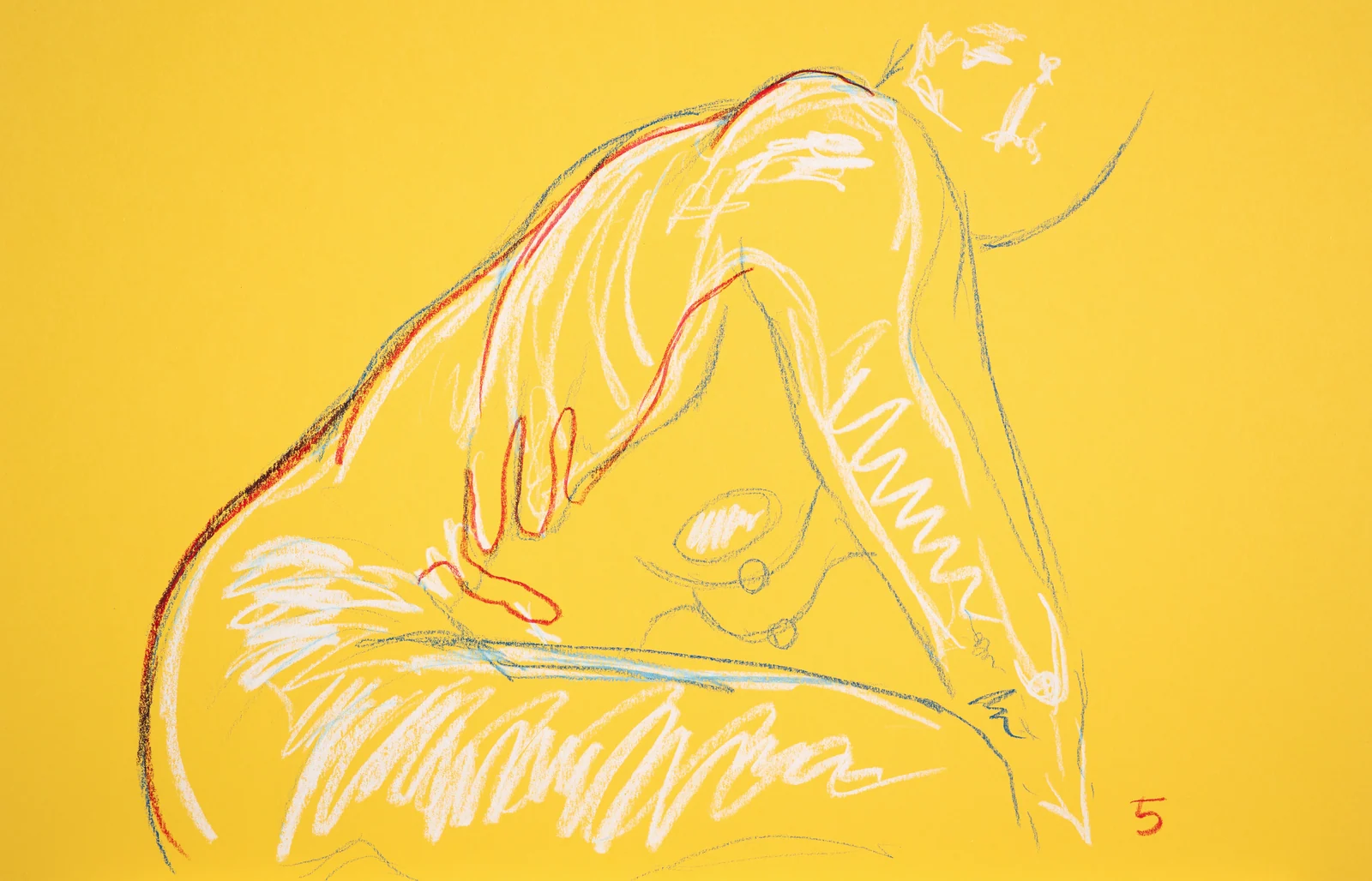 Crouching figure, side view by Riley Adamson