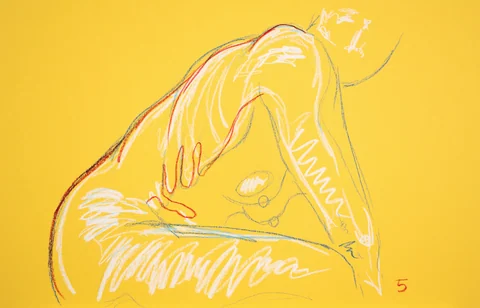 Crouching figure, side view by Riley Adamson