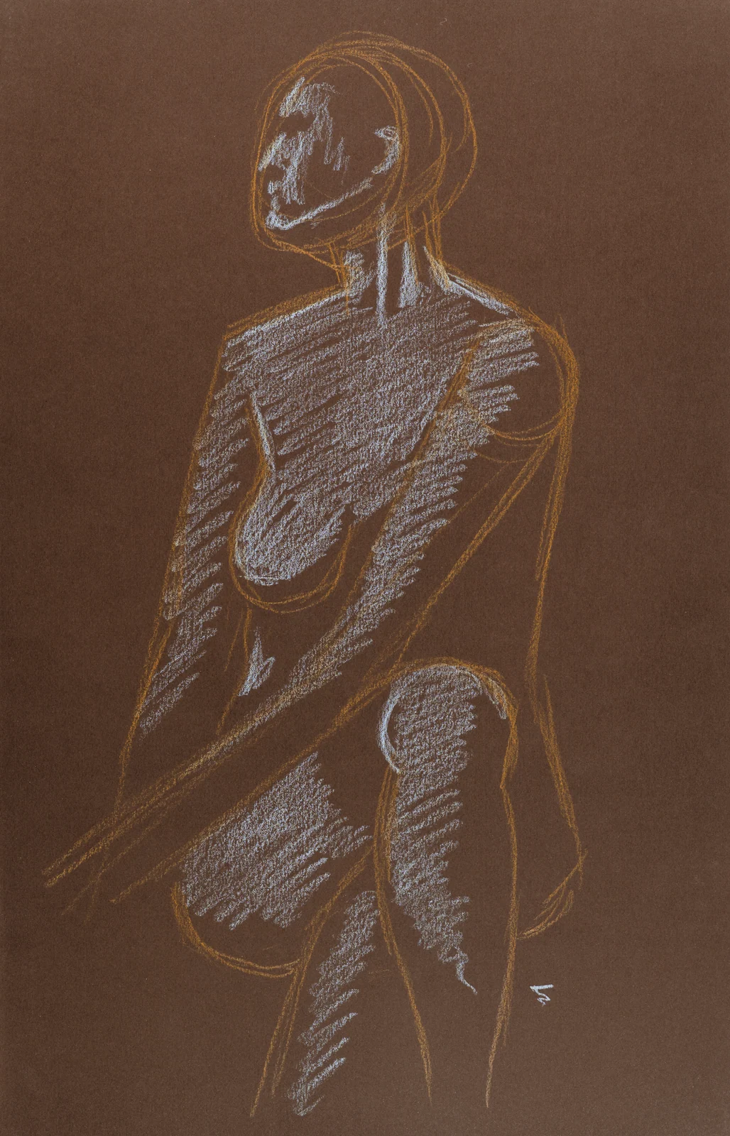 Seated figure, front view by Riley Adamson