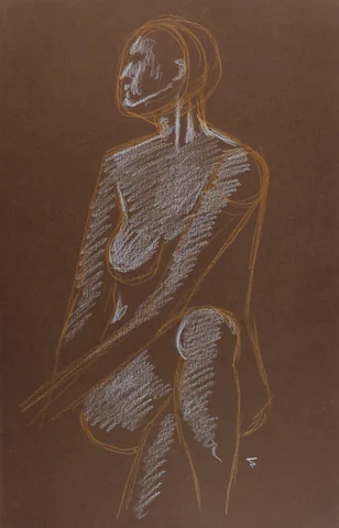 Seated figure, front view by Riley Adamson