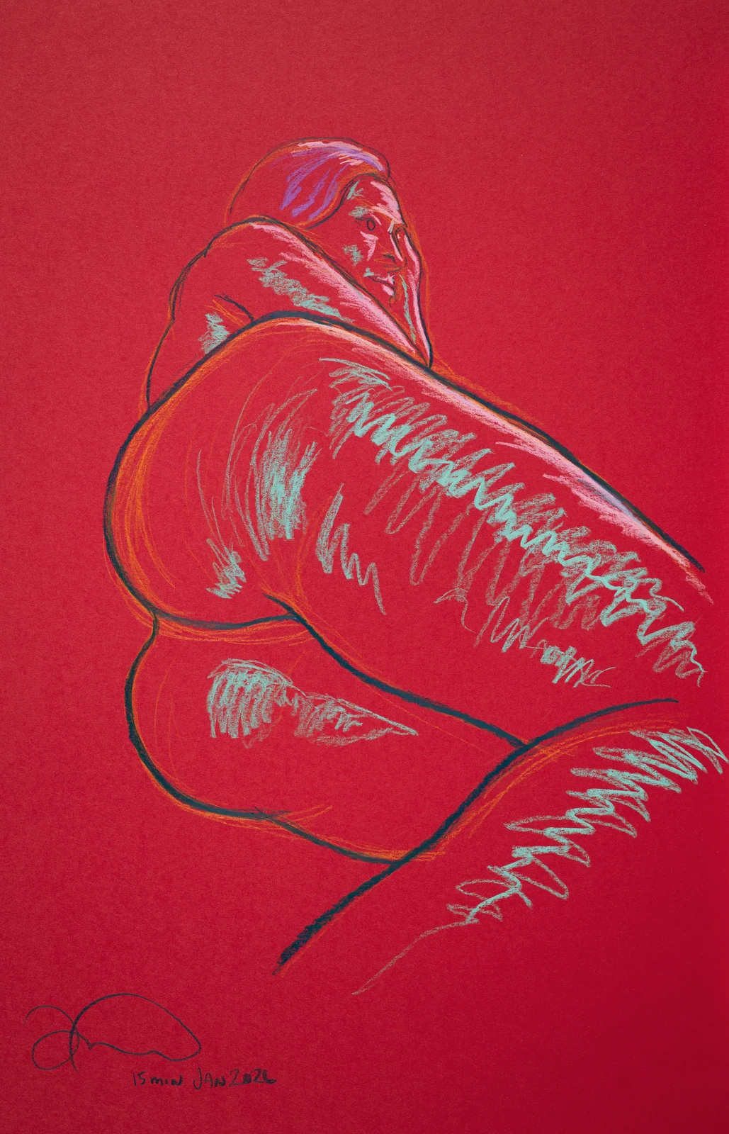 Lying-side figure, from-below view by Riley Adamson