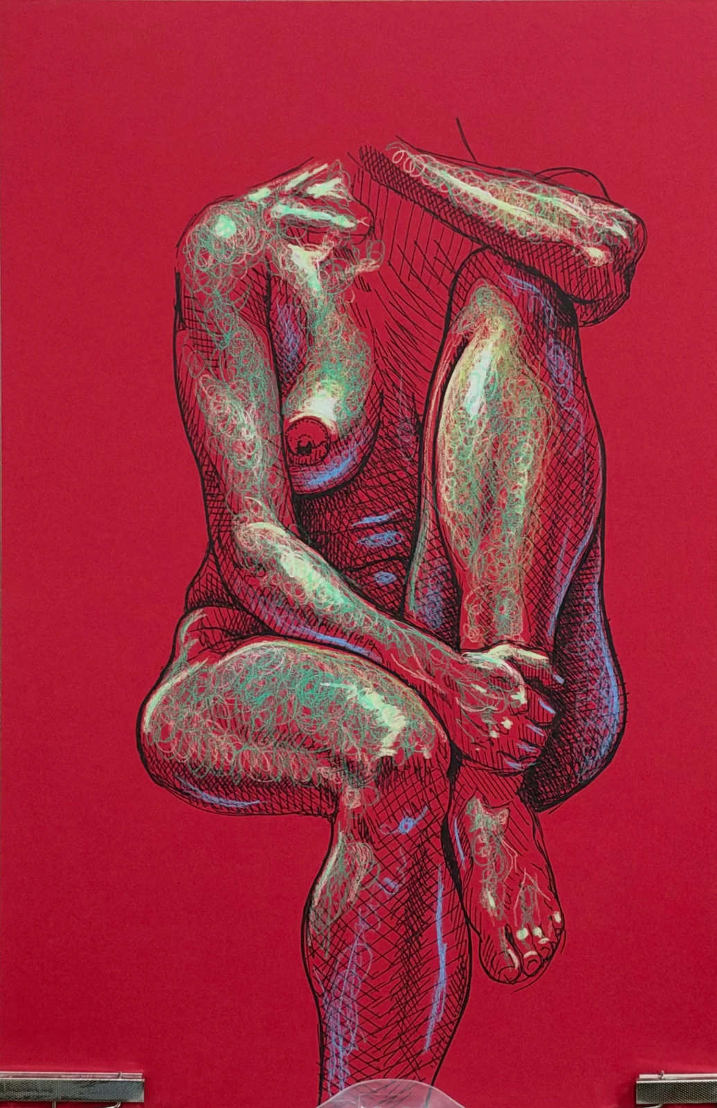 Seated figure, front view by Riley Adamson
