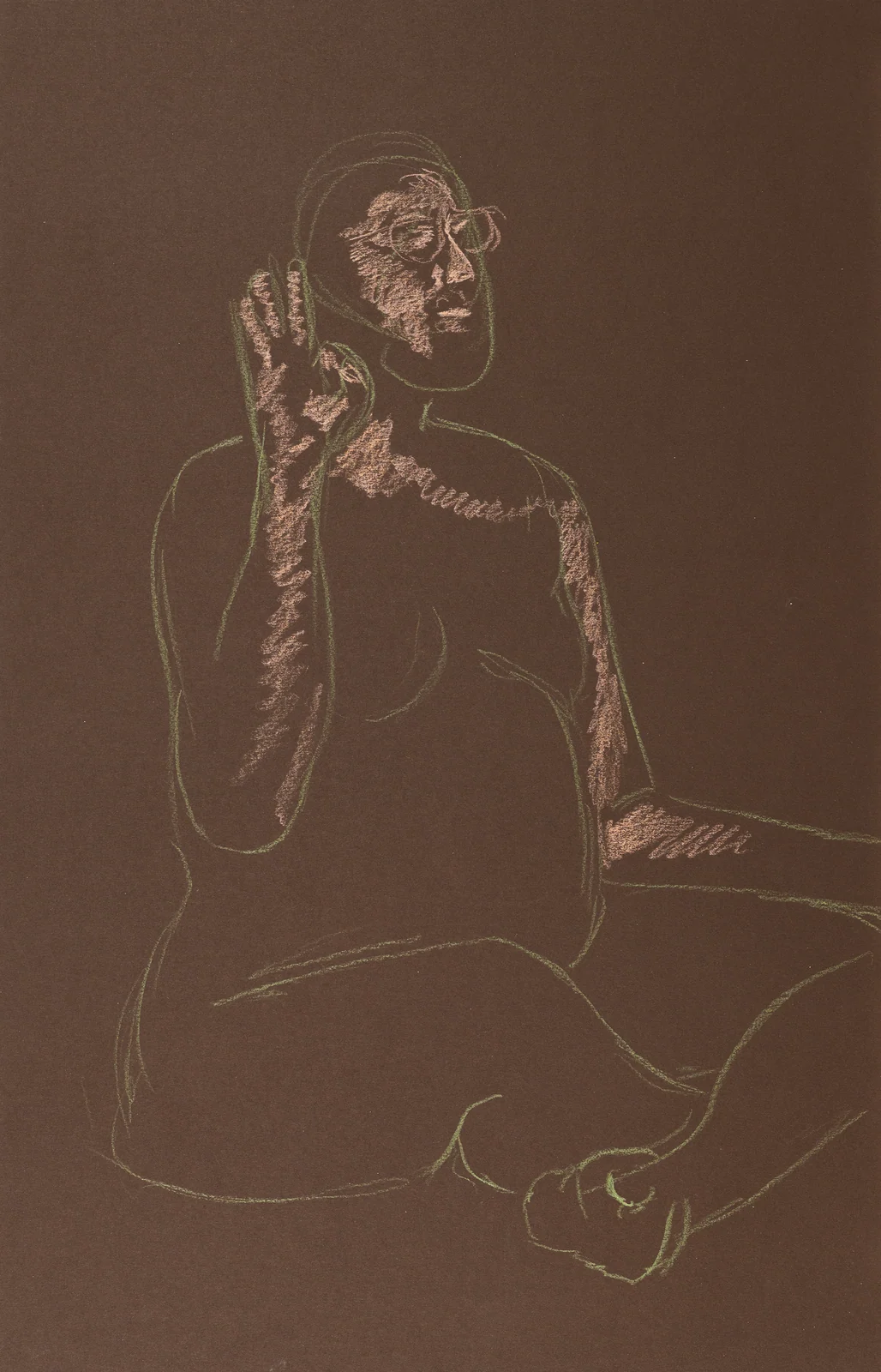 Seated figure, front view by Riley Adamson