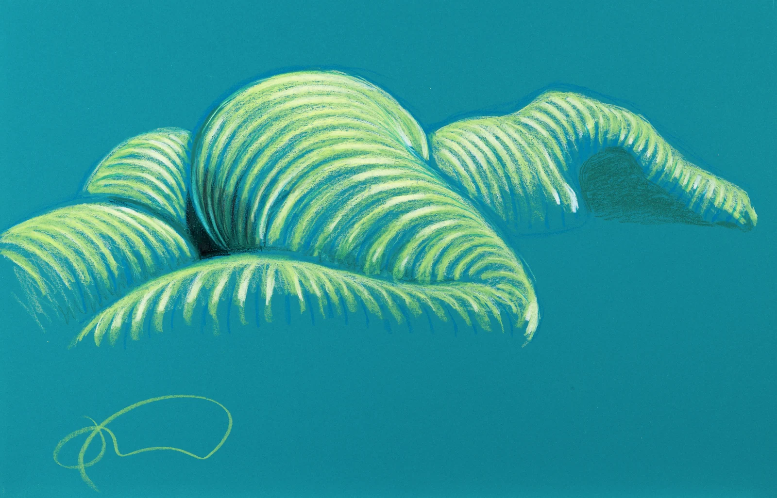 Lying-prone figure, from-below view by Riley Adamson