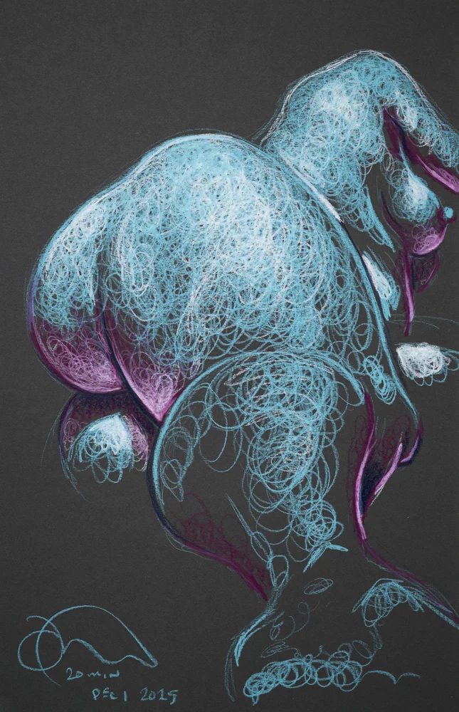 Lying-side figure, from-below view by Riley Adamson