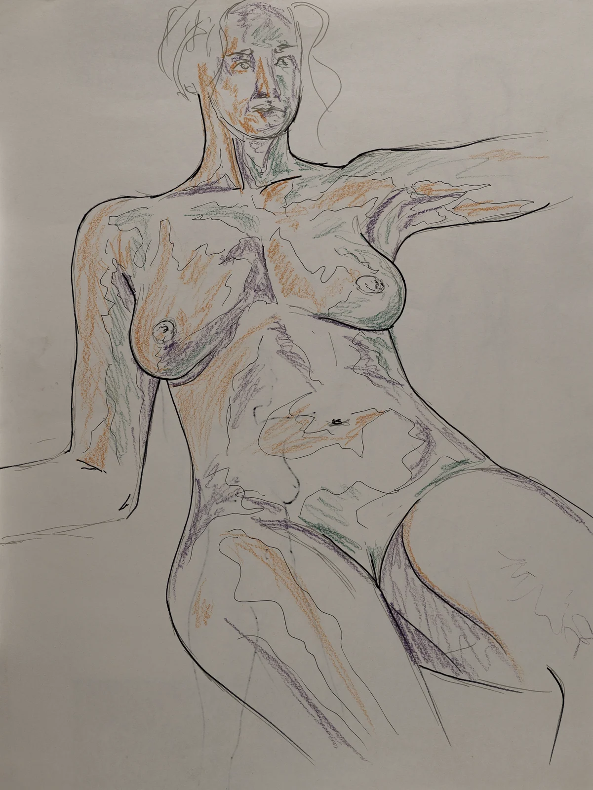 Seated figure, front view by Riley Adamson