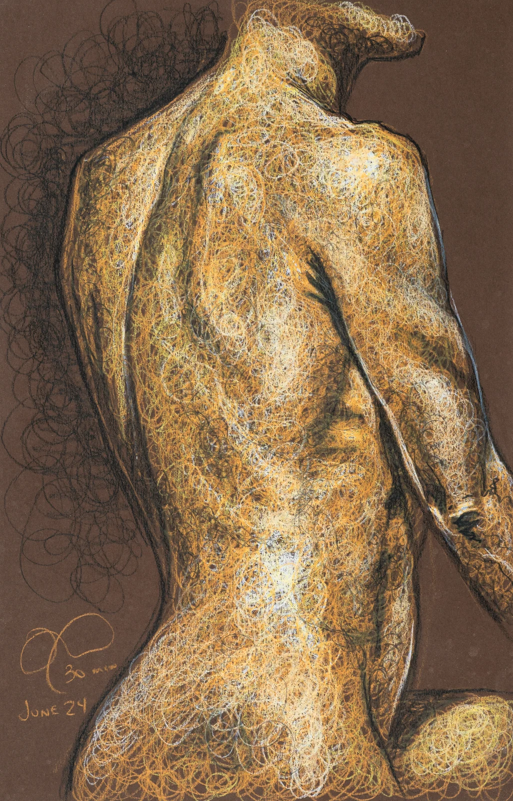 Seated figure, back view by Riley Adamson