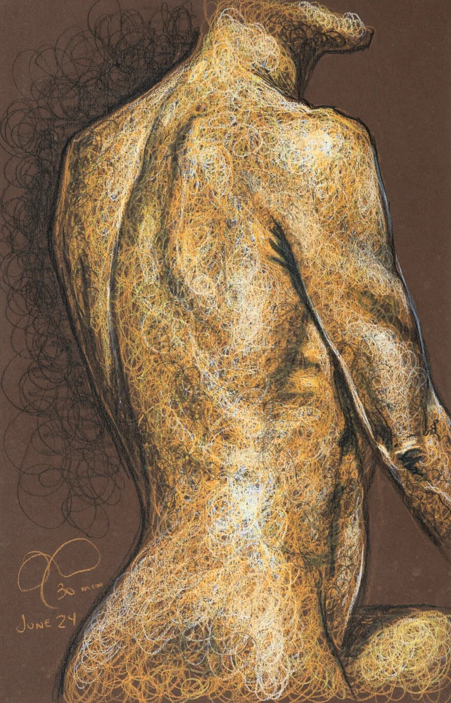 Seated figure, back view by Riley Adamson