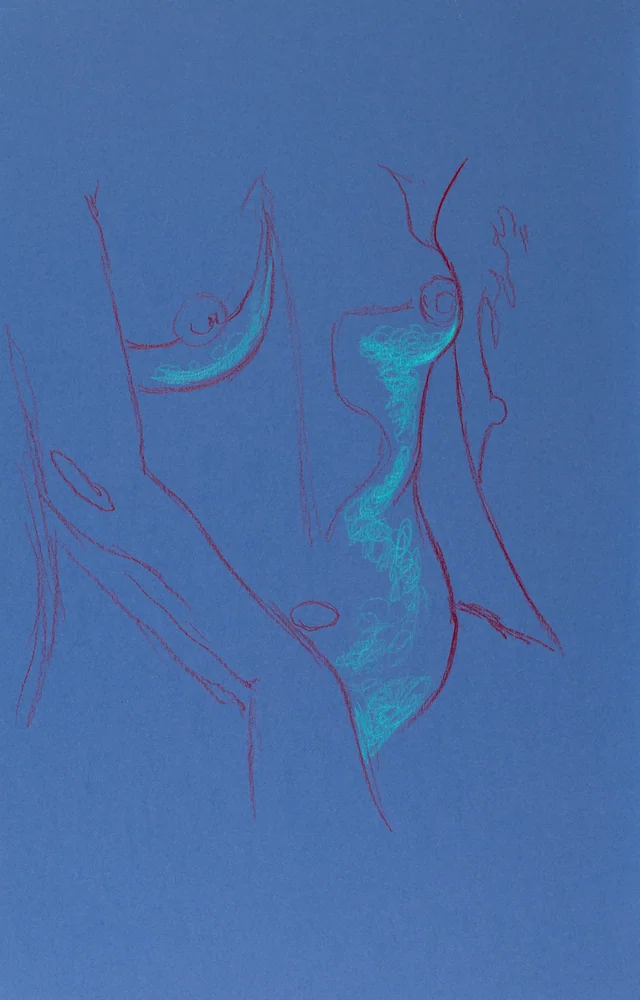 Figure drawing, side view by Riley Adamson