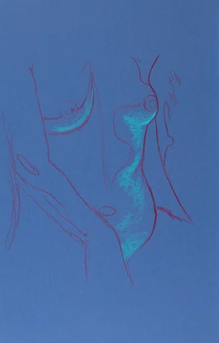 Figure drawing, side view by Riley Adamson