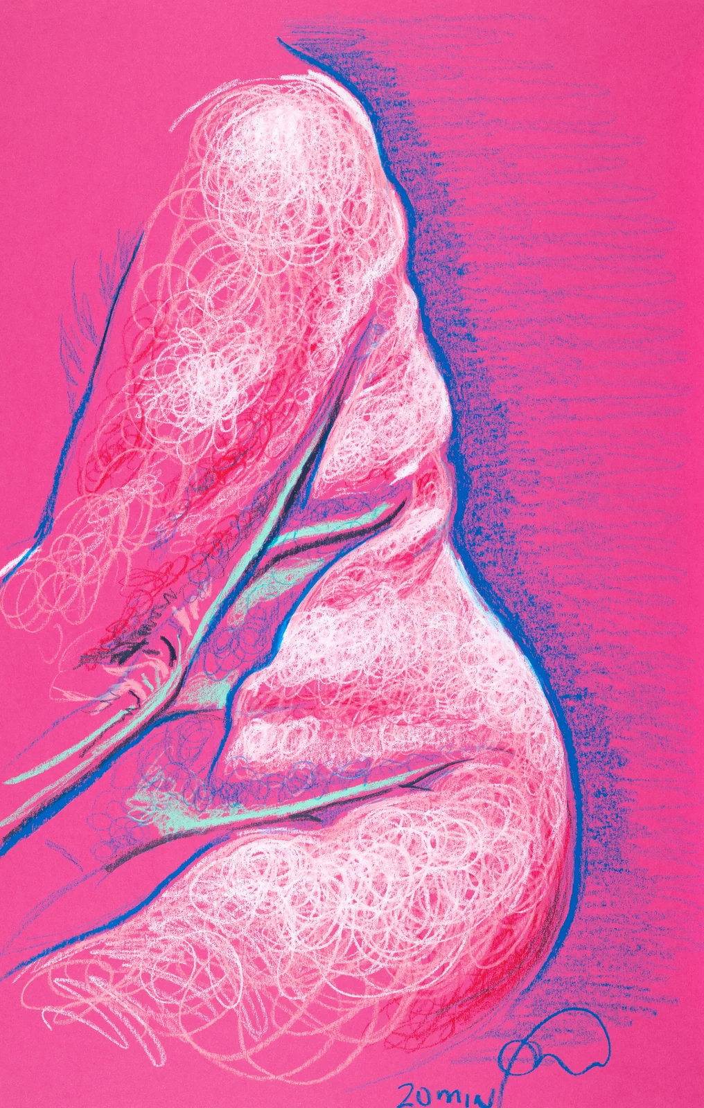 Seated figure, back view by Riley Adamson