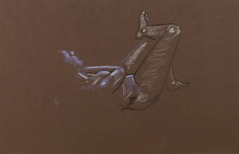 Figure drawing, side view by Riley Adamson