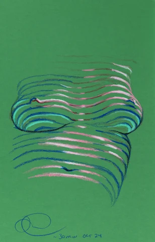 Seated figure, front view by Riley Adamson
