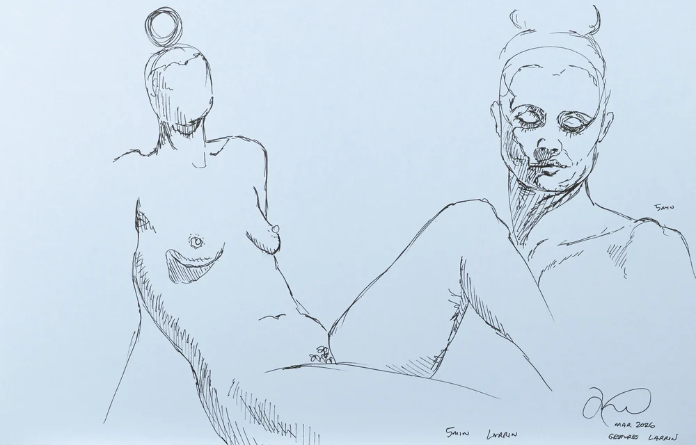 Gesture sheet, 2 poses by Riley Adamson