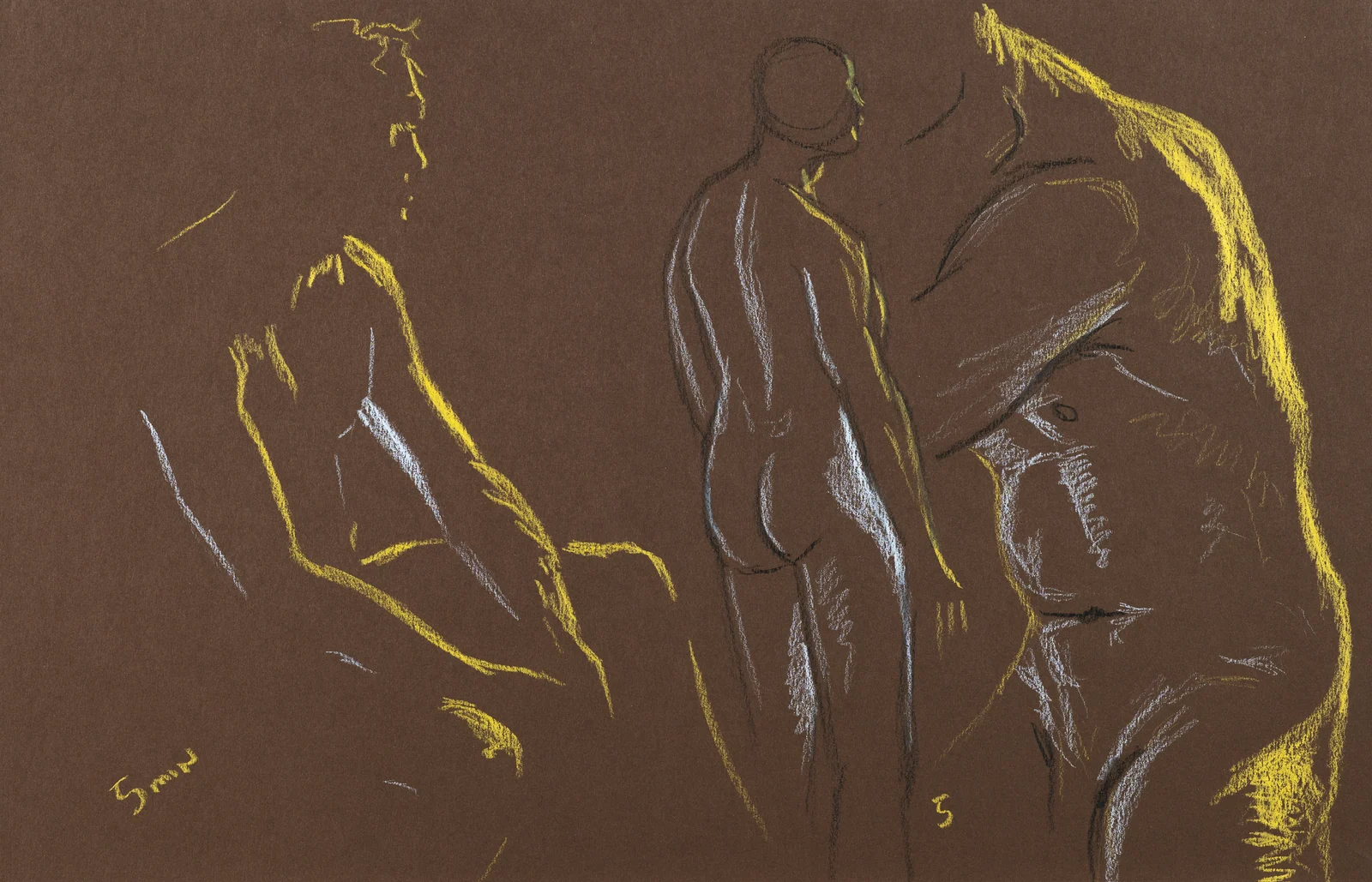 Gesture sheet, 3 poses by Riley Adamson