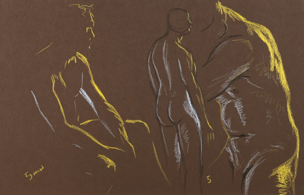 Gesture sheet, 3 poses by Riley Adamson
