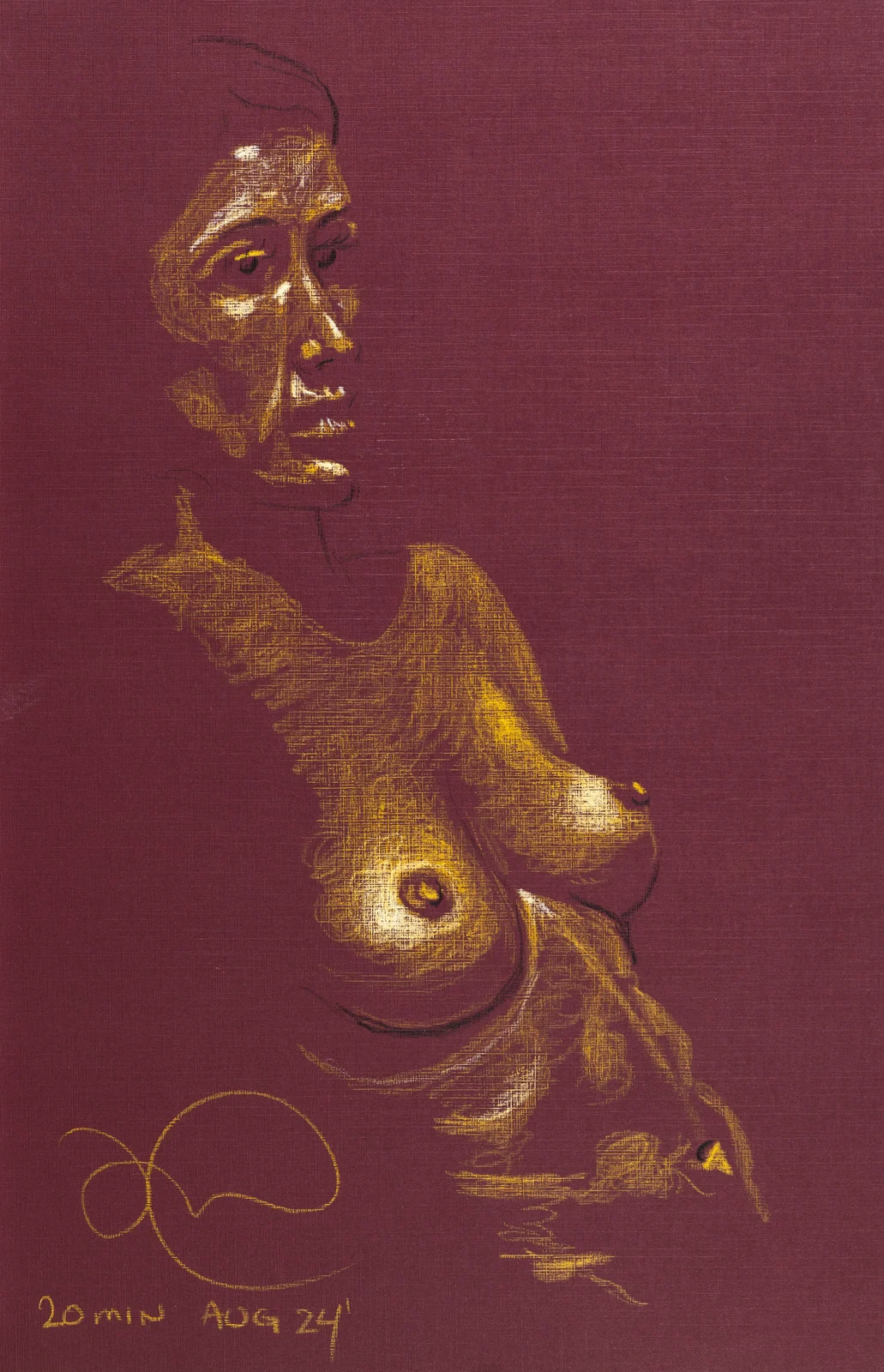 Seated figure, front view by Riley Adamson