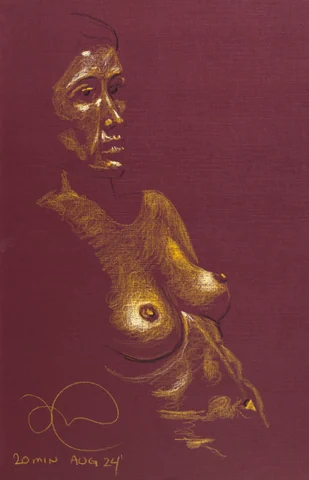Seated figure, front view by Riley Adamson