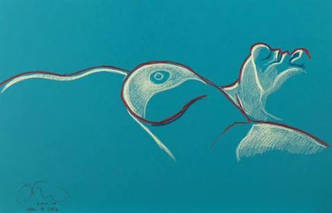 Lying-supine figure, side view by Riley Adamson