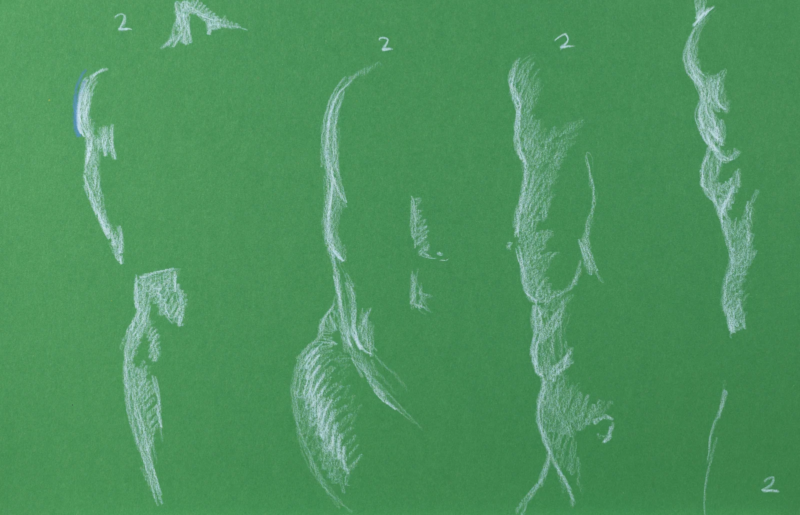 Gesture sheet, 5 poses by Riley Adamson