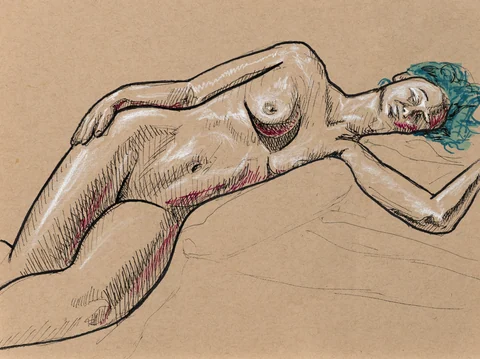 Lying-supine figure, front view by Riley Adamson