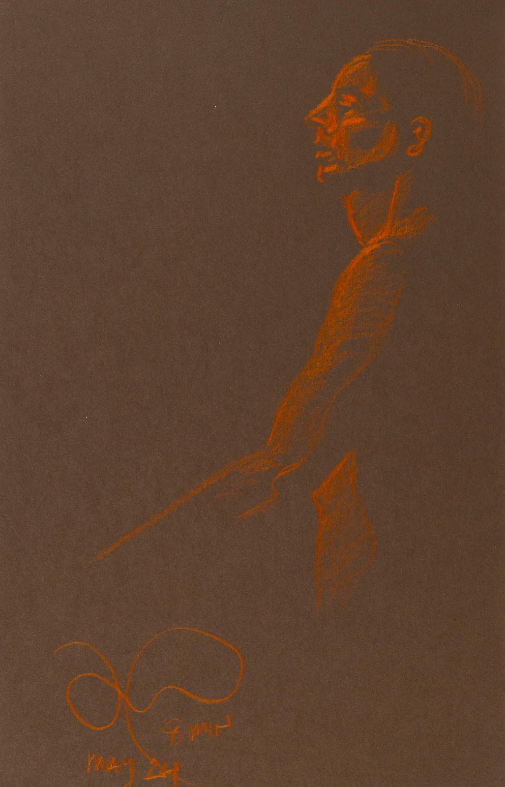 Seated figure, side view by Riley Adamson