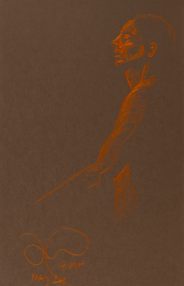 Seated figure, side view by Riley Adamson