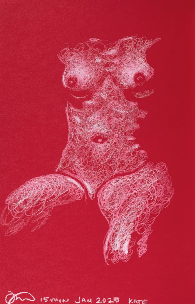 Seated figure, side view by Riley Adamson