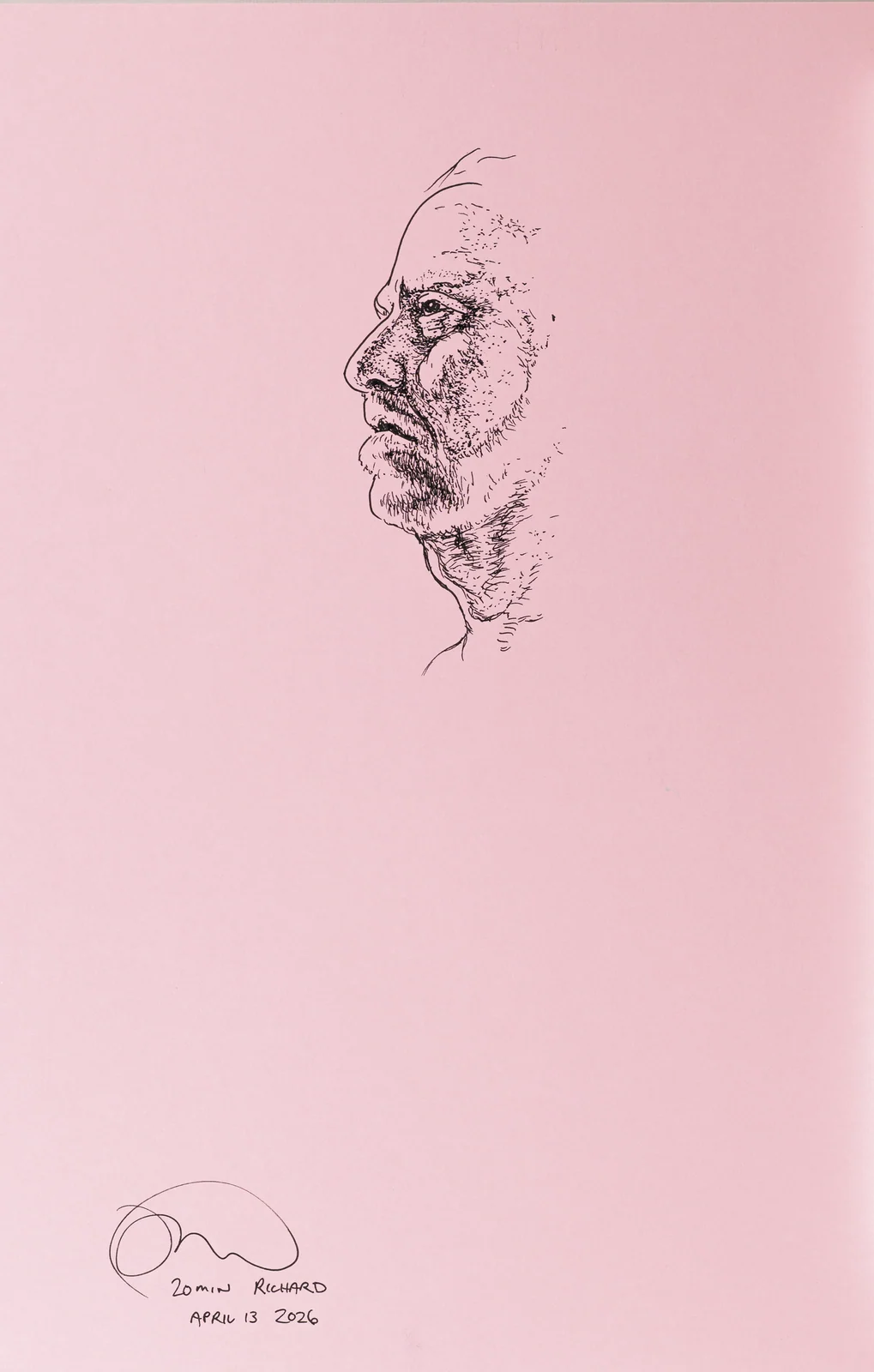 Figure drawing, side view by Riley Adamson